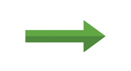 A green arrow pointing to the right, isolated on a white background, indicating direction.