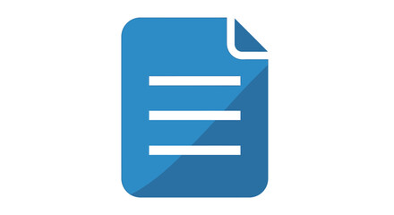 Blue document icon with folded corner, representing a file, paper, or page.