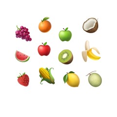 set of fruits 