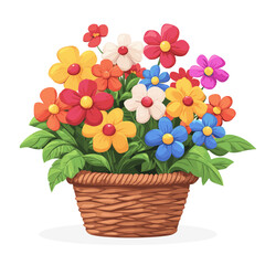Bright and Colorful Flower Pot Arrangement