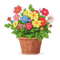 Bright and Colorful Flower Pot Arrangement