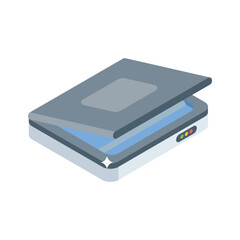 Grab this isometric icon of digital scanner machine