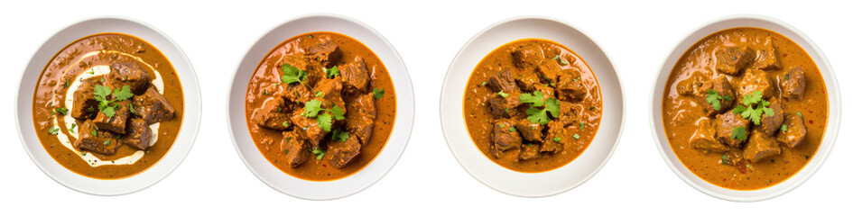 Bowls of Delicious Beef Curry with Cilantro