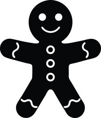 Sweet gingerbread man vector icon.
