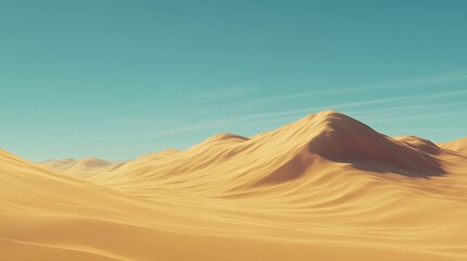 Desert landscape, smooth sand dunes