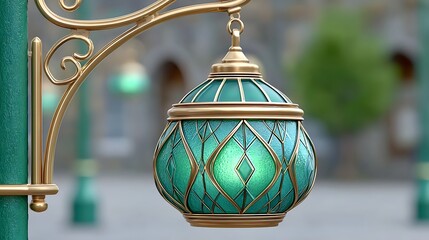 Detailed Vintage Lamp from 1890s European Design with Unique Glass Elements