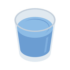 A captivating isometric icon of drinking water glass