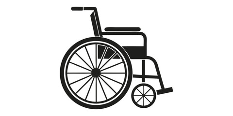 Simple black silhouette of a wheelchair