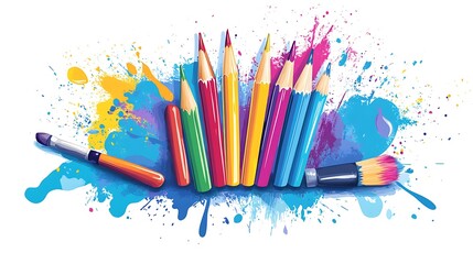 Colorful art supplies
