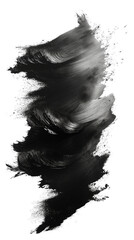 Fototapeta premium Black ink brush stroke texture on transparent background.