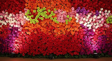 Fototapeta premium Floral Tapestry: A Symphony of Hues