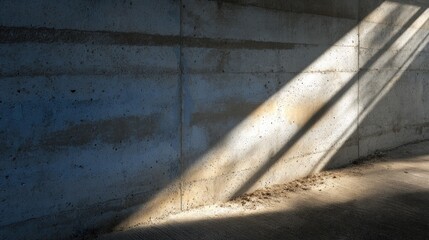 Concrete wall with sunlight streaks