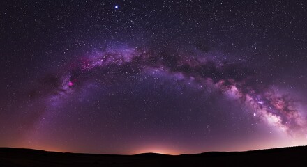 Fototapeta premium Milky Way Embrace: Night Sky Panorama