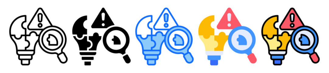Obraz premium Problem Identification icon Multi Style Vector Illustration