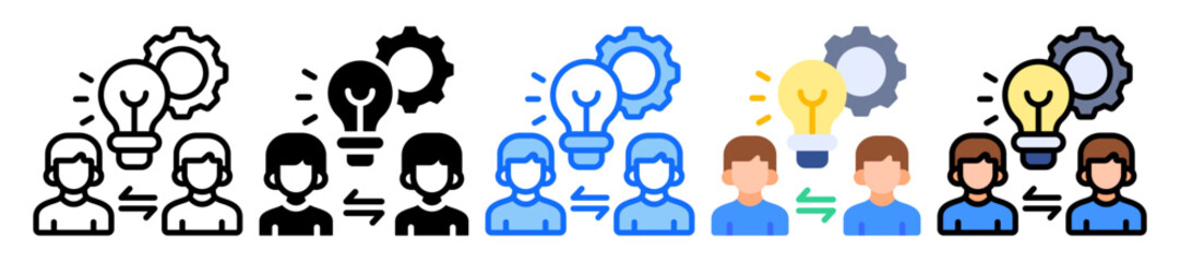 Lean Management icon Multi Style Vector Illustration