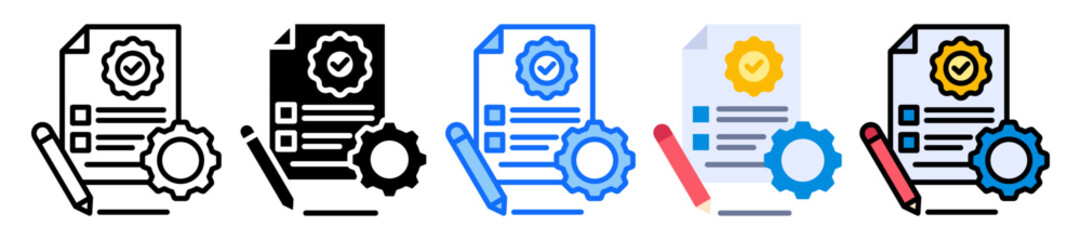 Standardized Work icon Multi Style Vector Illustration