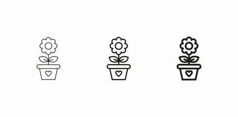flower in pot icon sign vector