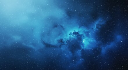 Fototapeta premium Celestial Blue: A 3D Nebula's Embrace
