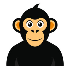 Chimpanzee vector on white background