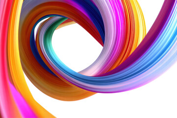 A colorful spiral with a rainbow of colors. The spiral is curved and has a rainbow of colors
