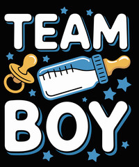 Baby Announcement Team Boy Baby Party Gender Reveal