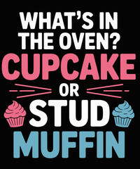 Funny Gender Reveal Party Cupcake or Stud Muffin