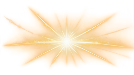 Bright golden starburst light effect on black background