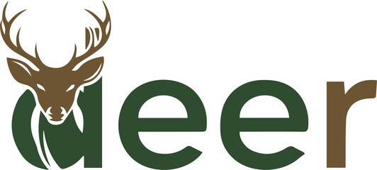 A typography logo of a deer