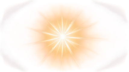 Bright golden starburst light effect on black background