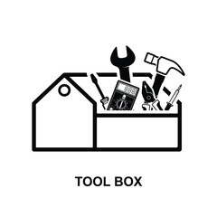 Tool box icon. Toolbox icon isolated on background vector illustration.