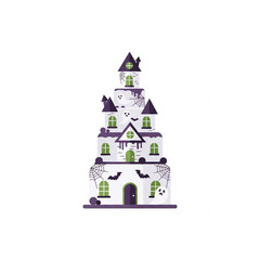 Obraz premium Flat icon ilustrations haunted house cake.