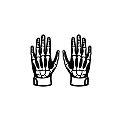 Fototapeta premium Flat icon ilustrations skeleton gloves,.