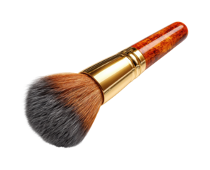 Makeup application brush cosmetic use beauty tools view grooming isolated on transparent background, png