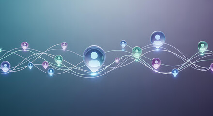 People network connection, social media communication technology concept, abstract user profile data connections, futuristic global web illustration, people network connection background.