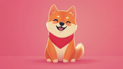 Cute cartoon dog sitting