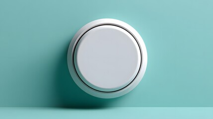 Modern Round Thermostat on a Minimalist Wall in Soft Blue Interior Design