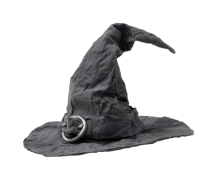 Enchanting witch hat displayed in captivating halloween creative view isolated on transparent background, png