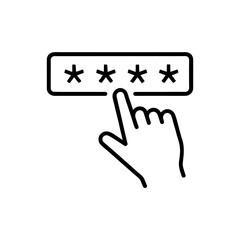 Log In vector line icon security password icon in trendy flat and line style design. Padlock with password icon.