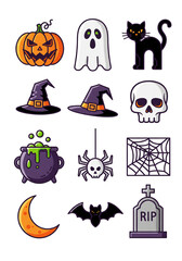 Obraz premium sticker Halloween background PNG