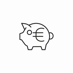 euro piggy bank icon sign vector
