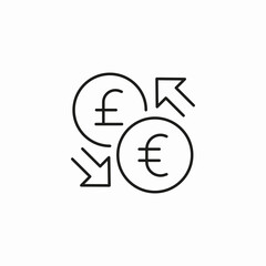 pound euro exchange icon sign vector