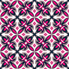 Various art forms are grouped and arranged in a specific order to form a seamless pattern.