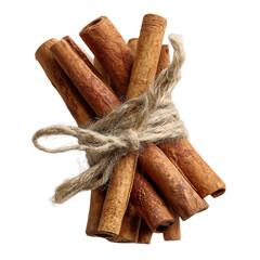 Aromatic cinnamon sticks tied with twine a bundle of spice