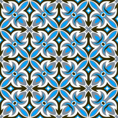Fototapeta premium Various art forms are grouped and arranged in a specific order to form a seamless pattern.