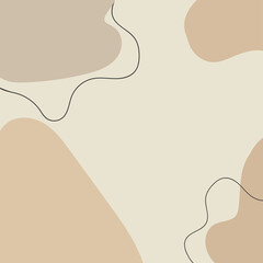 Abstract organic shapes and fluid lines in a minimalist earthy color palette creating a modern and sophisticated background design