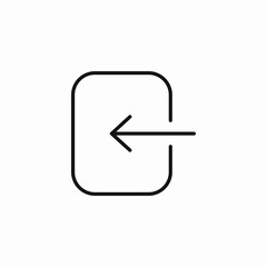 entry arrow left icon sign vector