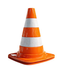 Traffic management tools optimizing road safety with orange cones in urban settings isolated on transparent background, png