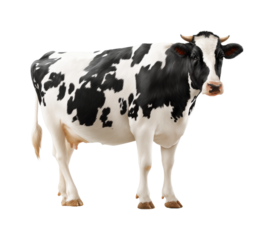 Cows grazing in green pasture farm animal rural environment isolated on transparent background, png