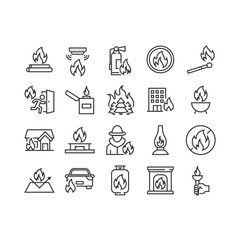 set of flame icons, fire