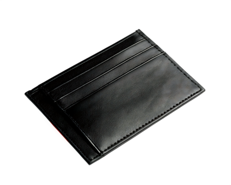 Leather cardholder with colorful edge isolated on a transparent background